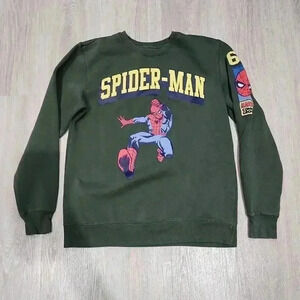 Marvel Men's Spider-Man 62 Comic Group Long Sleeve Sweatshirt Green Size Medium